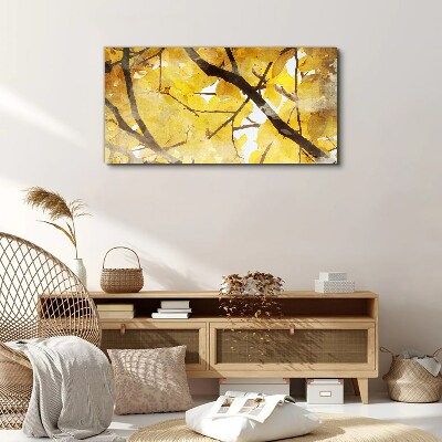 Tablou canvas Frunze de aur la soare