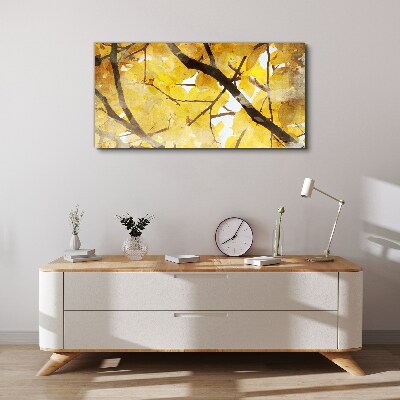 Tablou canvas Frunze de aur la soare