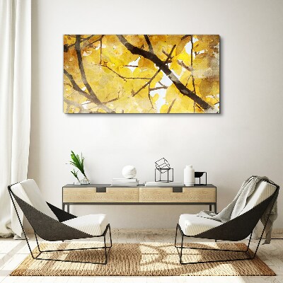 Tablou canvas Frunze de aur la soare