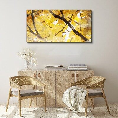 Tablou canvas Frunze de aur la soare
