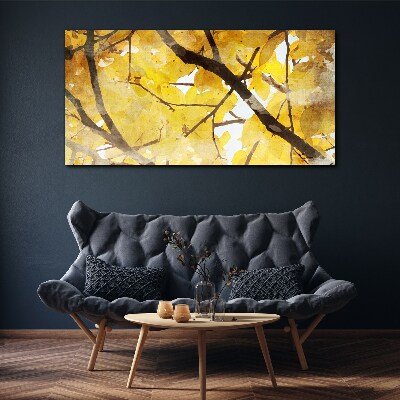Tablou canvas Frunze de aur la soare