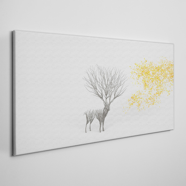 Tablou canvas Copac și căprioare în vânt