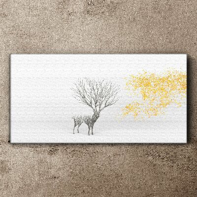 Tablou canvas Copac și căprioare în vânt