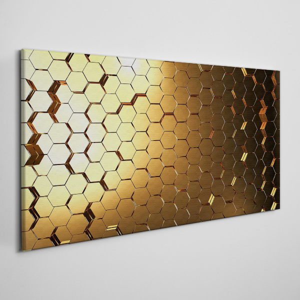 Tablou canvas Hexagoane aurii în lumină