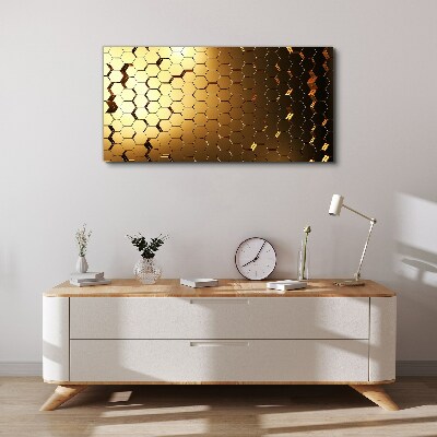 Tablou canvas Hexagoane aurii în lumină