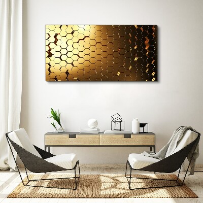 Tablou canvas Hexagoane aurii în lumină