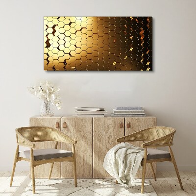 Tablou canvas Hexagoane aurii în lumină