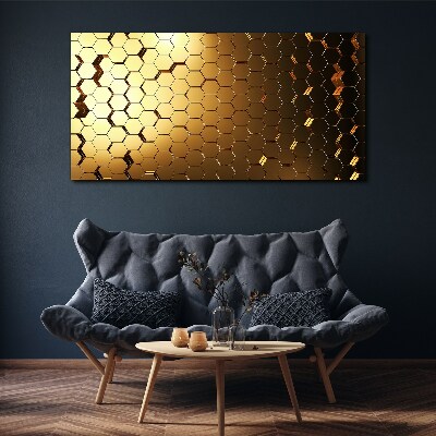 Tablou canvas Hexagoane aurii în lumină