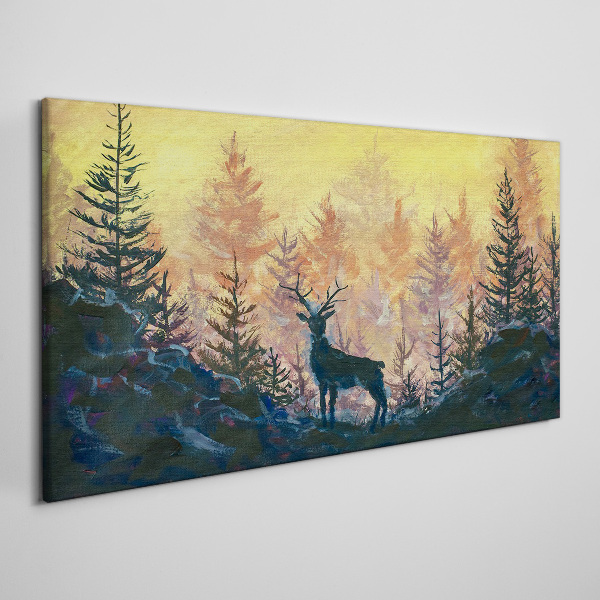 Tablou canvas Dimineața de aur în pădure