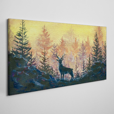 Tablou canvas Dimineața de aur în pădure