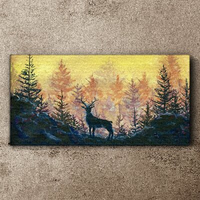 Tablou canvas Dimineața de aur în pădure