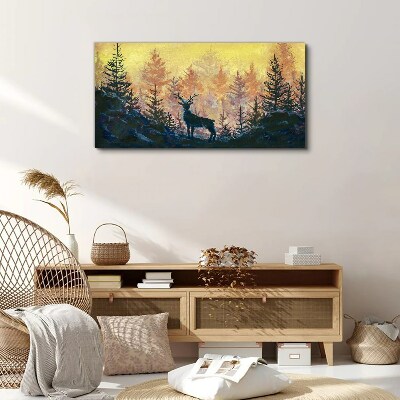 Tablou canvas Dimineața de aur în pădure