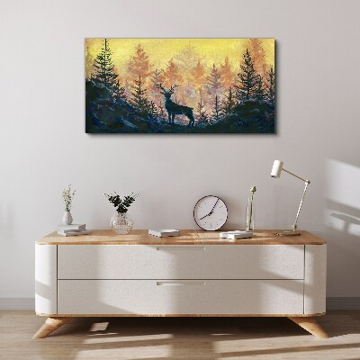 Tablou canvas Dimineața de aur în pădure