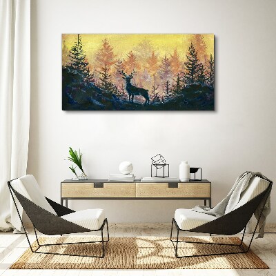 Tablou canvas Dimineața de aur în pădure