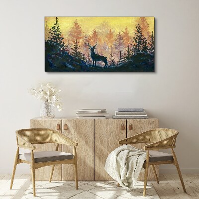 Tablou canvas Dimineața de aur în pădure