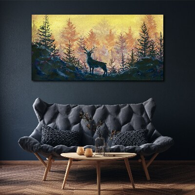 Tablou canvas Dimineața de aur în pădure