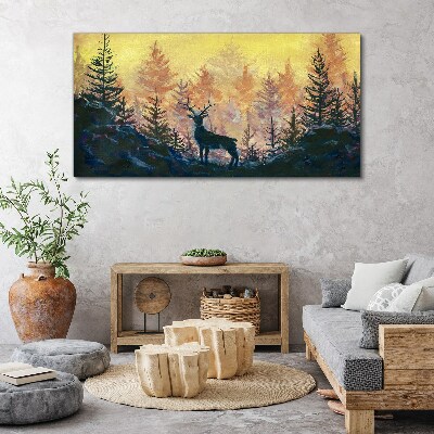 Tablou canvas Dimineața de aur în pădure