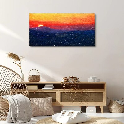 Tablou canvas Apus peste un peisaj montan