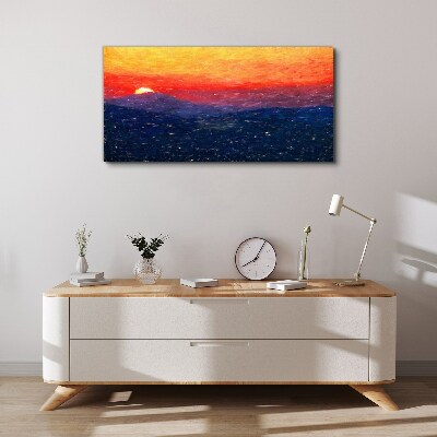 Tablou canvas Apus peste un peisaj montan