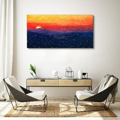 Tablou canvas Apus peste un peisaj montan