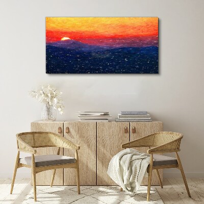 Tablou canvas Apus peste un peisaj montan