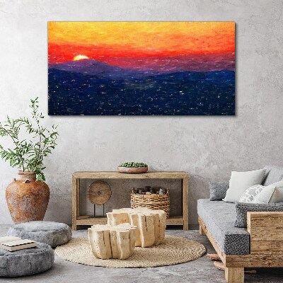 Tablou canvas Apus peste un peisaj montan