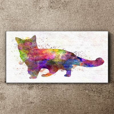 Tablou canvas Pisică colorată în stil acuarelă