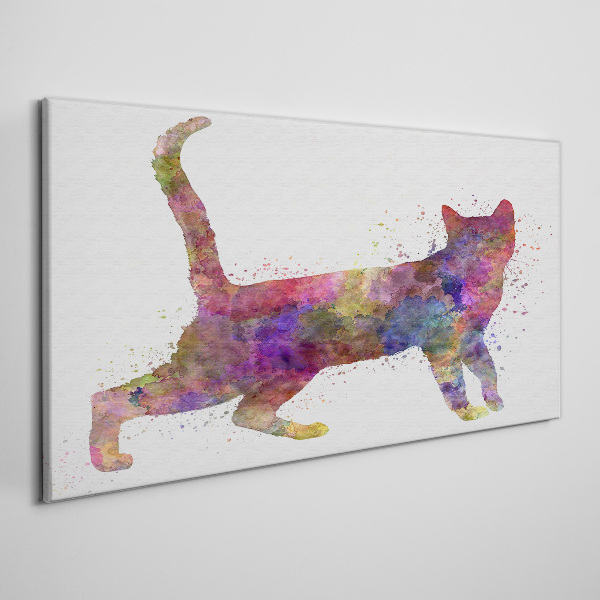 Tablou canvas Umbra pisica colorata