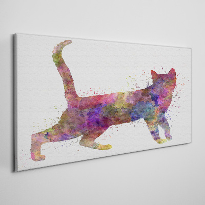 Tablou canvas Umbra pisica colorata