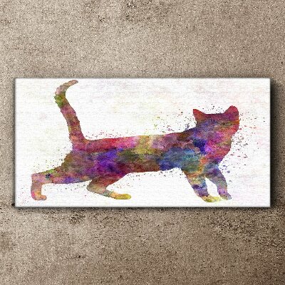 Tablou canvas Umbra pisica colorata