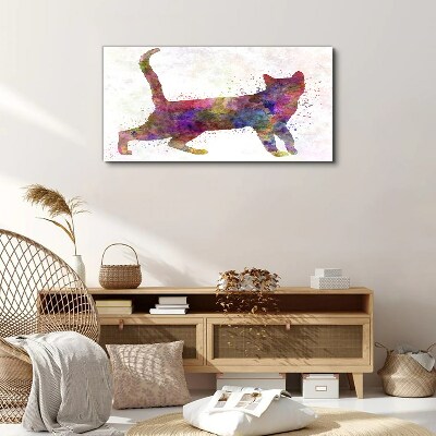 Tablou canvas Umbra pisica colorata