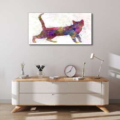 Tablou canvas Umbra pisica colorata