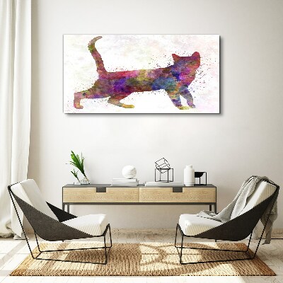Tablou canvas Umbra pisica colorata
