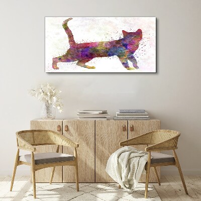 Tablou canvas Umbra pisica colorata