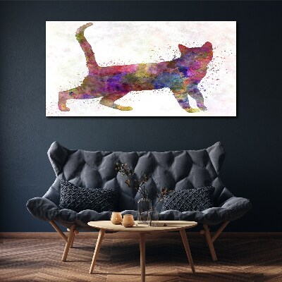 Tablou canvas Umbra pisica colorata