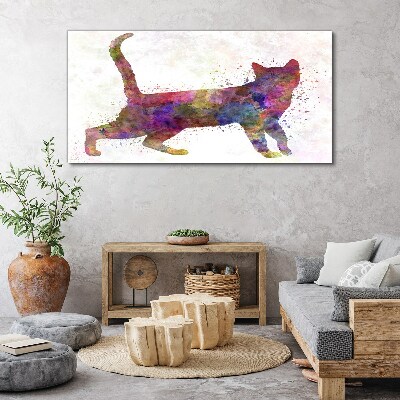 Tablou canvas Umbra pisica colorata
