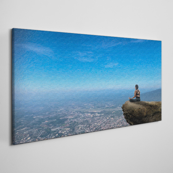 Tablou canvas Meditație pe vârful muntelui
