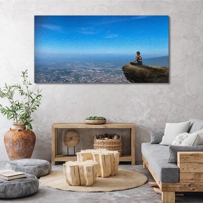 Tablou canvas Meditație pe vârful muntelui