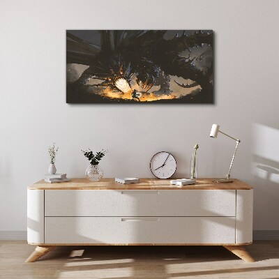 Tablou canvas Dragon în căldura bătăliei