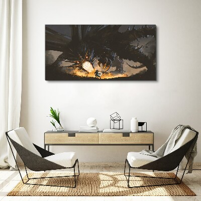 Tablou canvas Dragon în căldura bătăliei