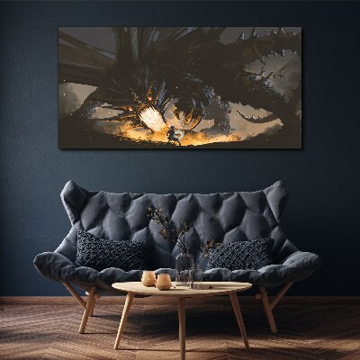 Tablou canvas Dragon în căldura bătăliei