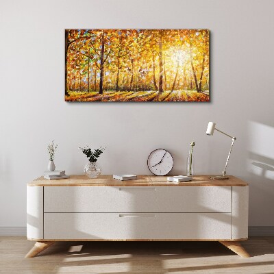 Tablou canvas Toamnă de aur în pădure