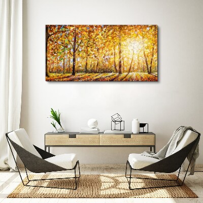 Tablou canvas Toamnă de aur în pădure