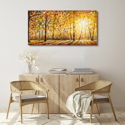 Tablou canvas Toamnă de aur în pădure
