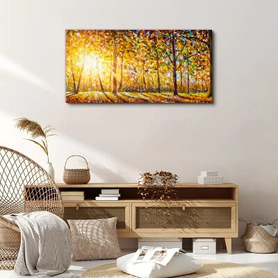 Tablou canvas Toamnă de aur în pădure