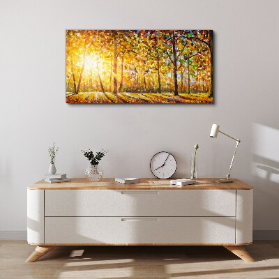 Tablou canvas Toamnă de aur în pădure