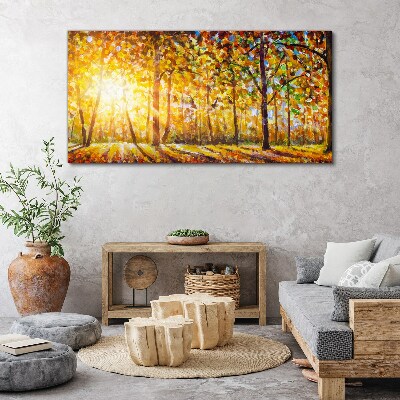 Tablou canvas Toamnă de aur în pădure