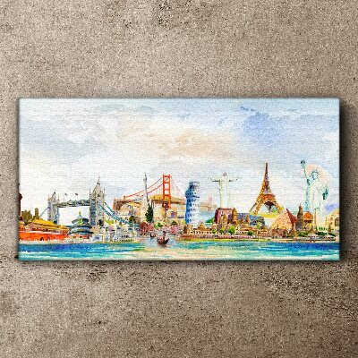 Tablou canvas Icoane ale lumii în culori