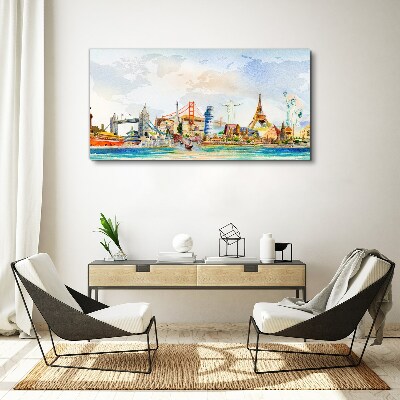 Tablou canvas Icoane ale lumii în culori