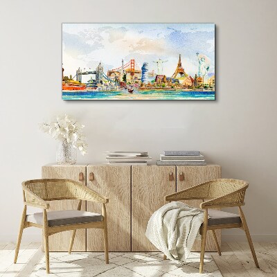 Tablou canvas Icoane ale lumii în culori